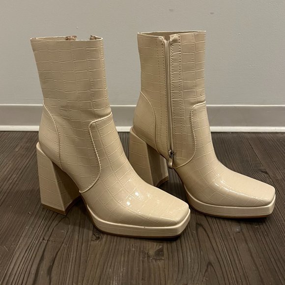 jamie croc platform boots cream